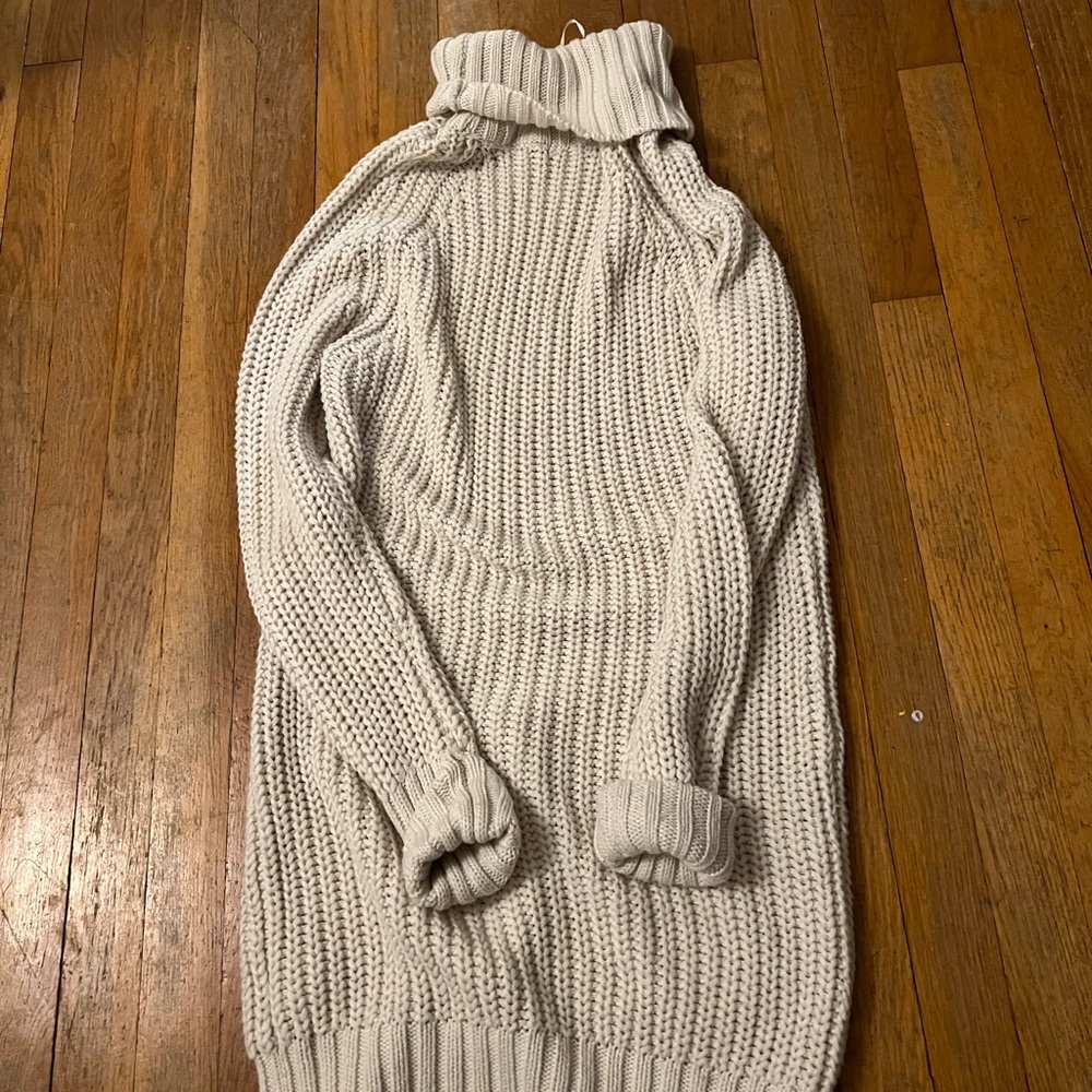 Cozy Cream Turtleneck Sweater Dress